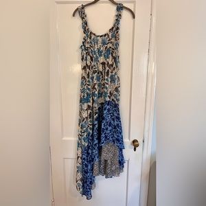 MISA Los Angeles Sleeveless Maxi Dress in Blue Jaipur Floral Mix Print Small